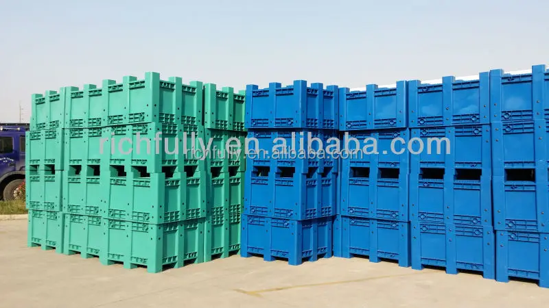 Large volume Plastic Grid Box Pallets With Wheels