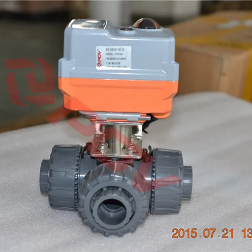 regulating type 3 way upvc chemical resistant ball valve