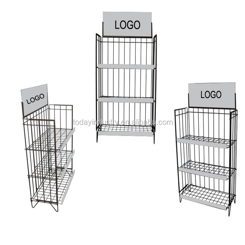 3Layer POS Floor Pharmcy Salon Hair Color Drug Cosmetic Store Shelf Metal Makeup Display Stand Hair Care Display Stand