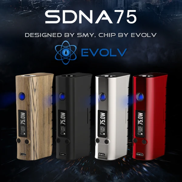 2016 Evolv ДНК 75 Вт чип SDNA 75 Вт мод Evolv ДНК 75 чип мини окно мод Пистолет-ручка Дизайн С Evolv DNA75 чип