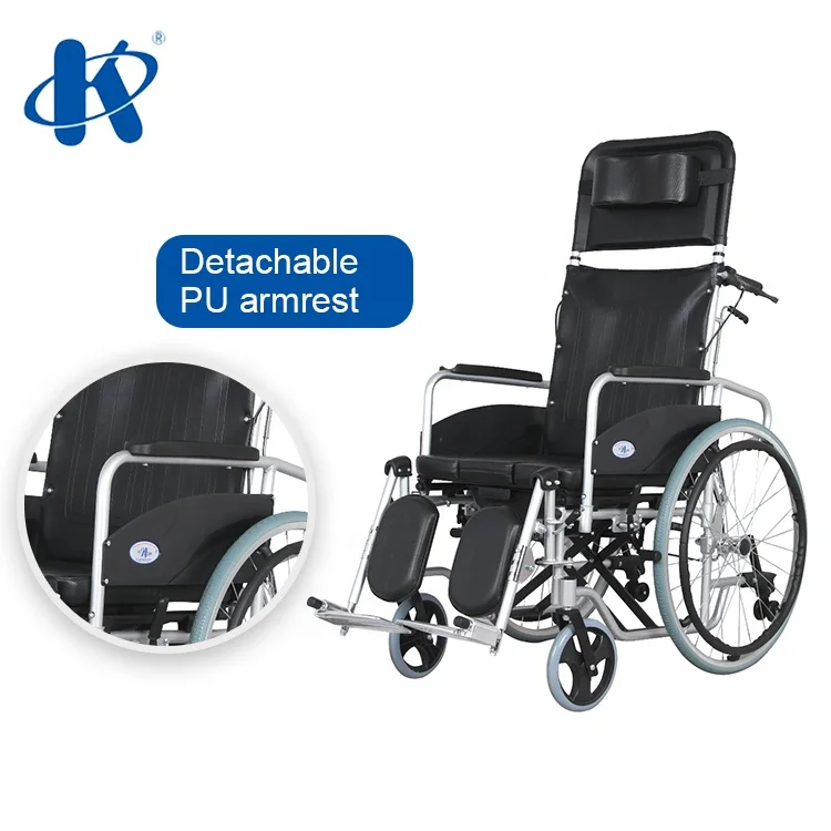 kaiyang KY608GCJ Backrest reclining disabled commode wheelchair with potty Aluminum Lightweight Commode Wheelchair
