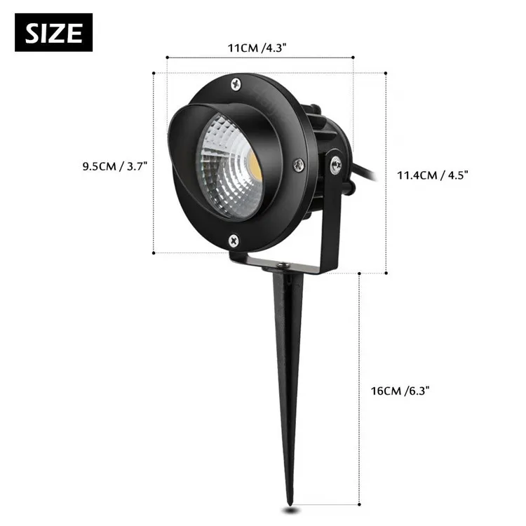 IP67 waterproof high power outdoor decorative light 5W COB led landscape lamp for garden wall yard path lighting