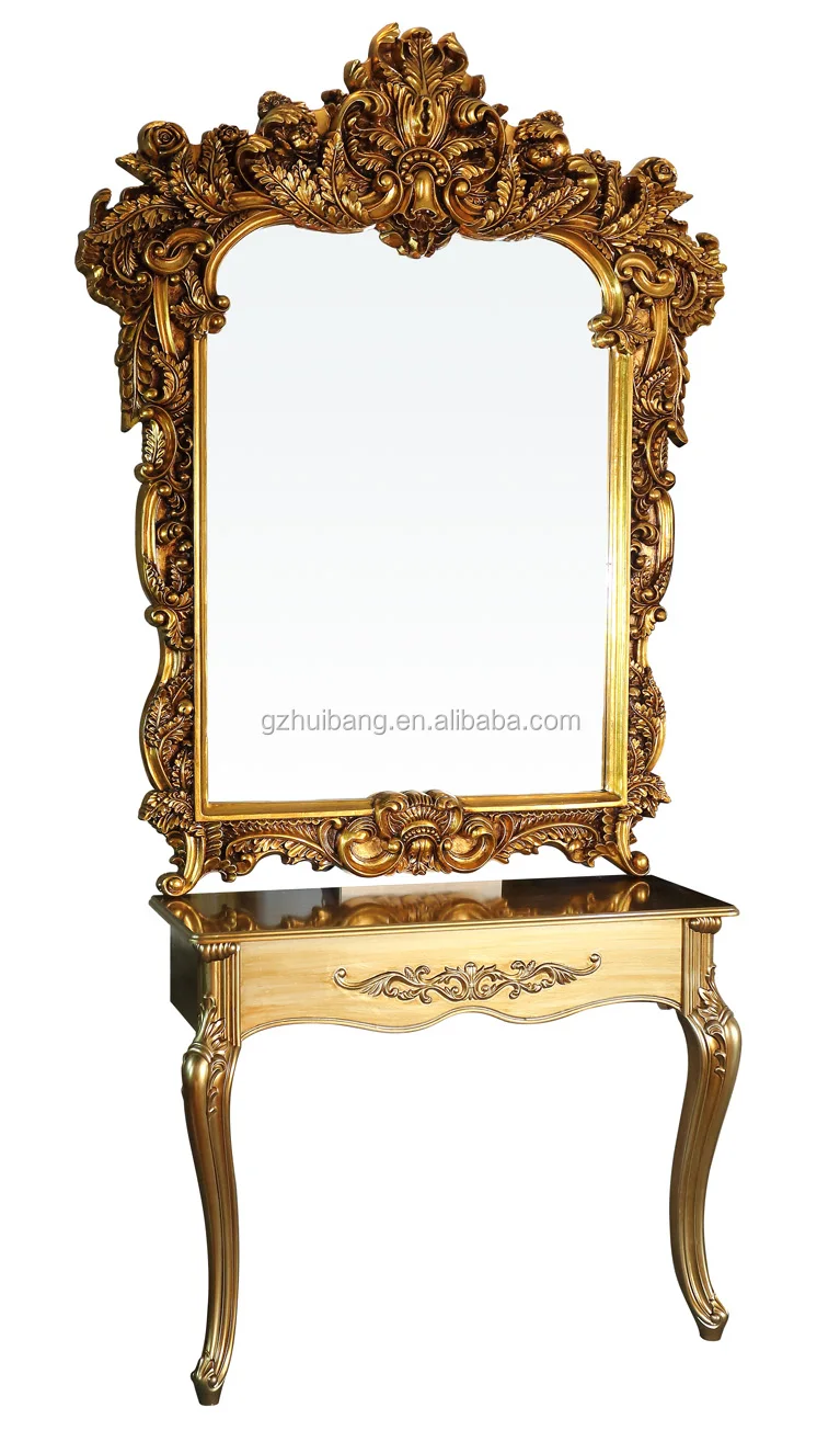 modern design luxury gold hair salon mirror station /table for sale HB-B353-B1