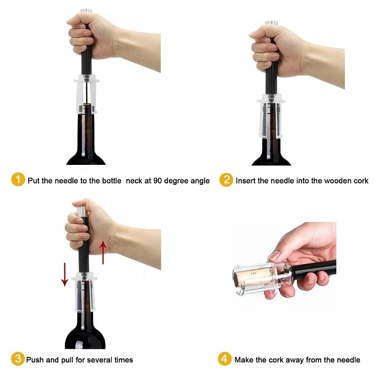 Best Seller Kitchen Gadget Wine  Corkscrew Air Pressure Pump Wine Opener Set with Gift Box