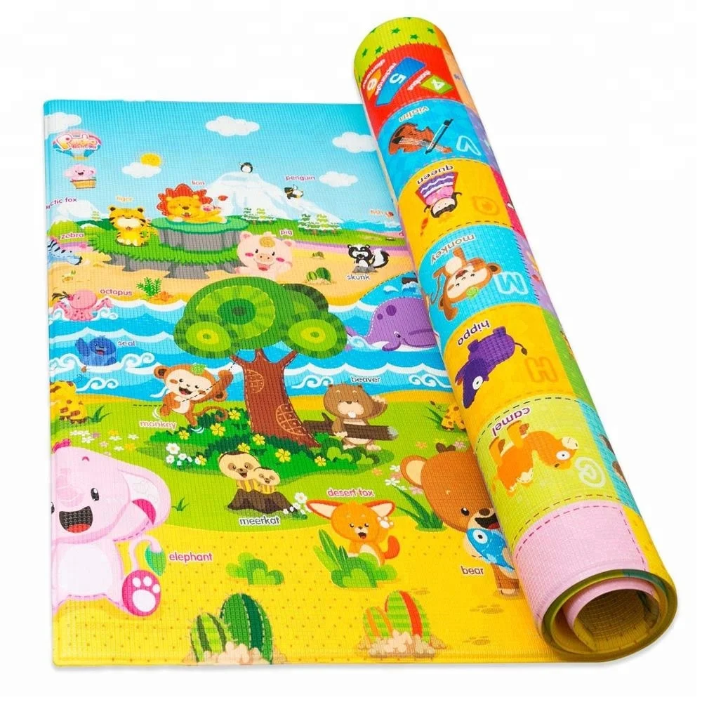 EN71 изготовлен из пены 1,5 см толщина 200 см x 140 см индивидуальный высокоэластичный детский игровой коврик из ТПУ