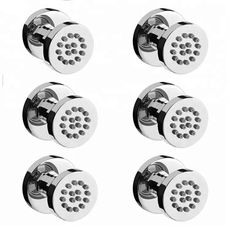Bathroom Solid Brass Square Chrome Plated Body Shower Spray Jets Shower Head Sprayer Set Saving Water Massage Body Jet