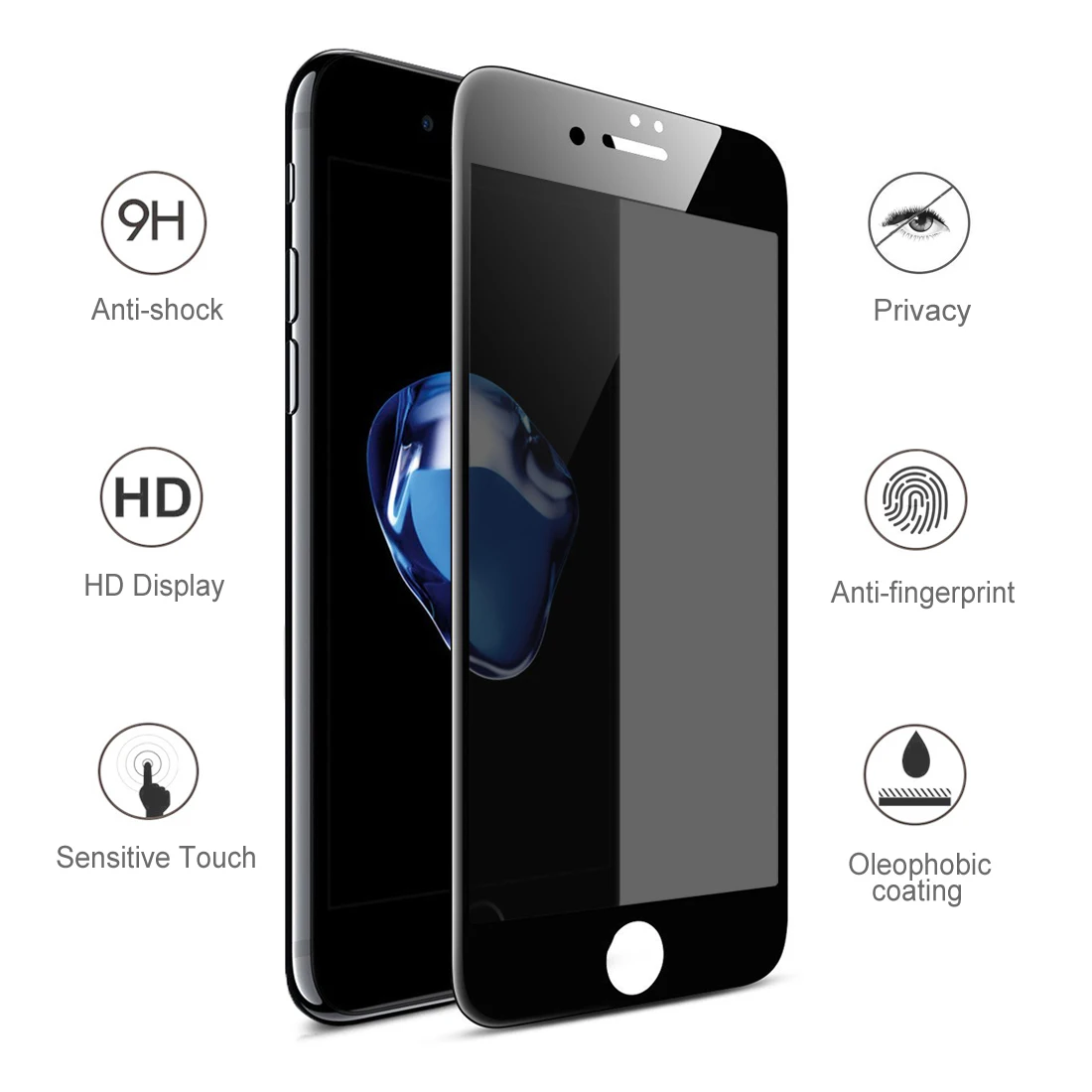 Newest 9H Glare Peeping Anti Spy Tempered Glass Glass Film For Samsung S10E Privacy full glue Screen Protector for iphone 12 13
