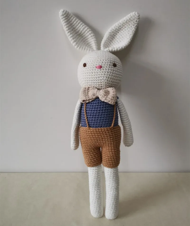2019 Amazon Top Seller High Quality 100% Handmade Baby Crochet Bunny Stuffed Amigurumi Toys HB-004