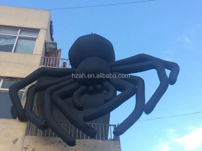 5m Giant Hanging Inflatable Black Spider Model for Halloween Decoration
