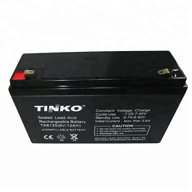 oem custom 6v 12ah rechargeable lead acid battery