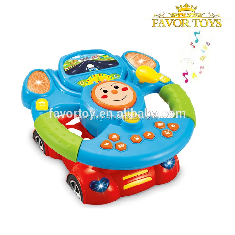 Fashion musical plastic steering wheel toys car games for kids and boys
