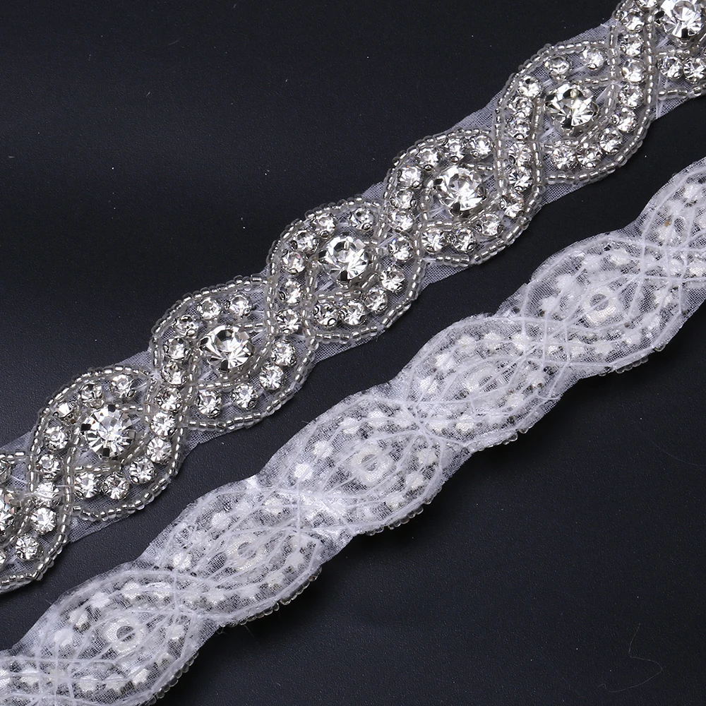 XULIN Clear AB Silver Gold Bodice Crystal Rhinestone Appliques for Dresses belt