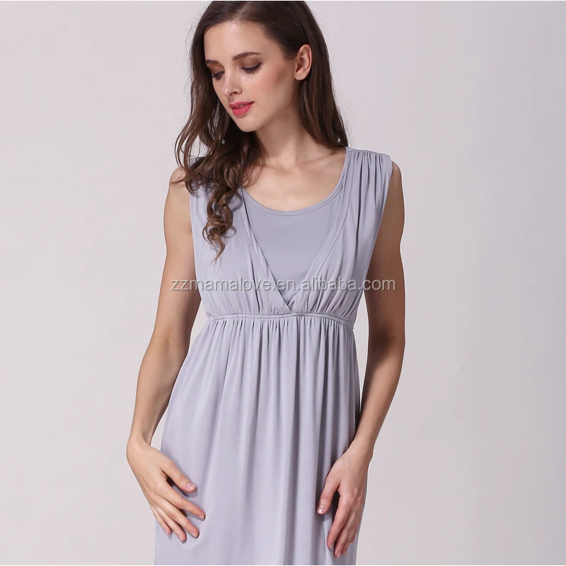 Mamalove Wholesale Custom Design Sleeveless Breastfeeding Dress Nursing Maternity Korean Fashion