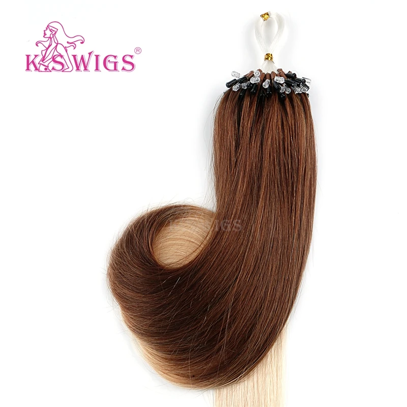 
K.S WIGS 20 Inch Micro Ring Hair Extensions For Blacks Micro Led Ring Light Ombre Micro Loop Ring Hair Extens 