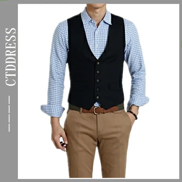 
 Модные мужские костюмы на заказ в Корейском стиле, повседневный жилет  