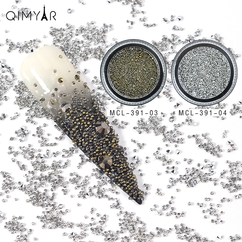 2019 новый дизайн, 3D смешанные микробусины и циркониевые Стразы для дизайна ногтей, икра для украшения ногтей
