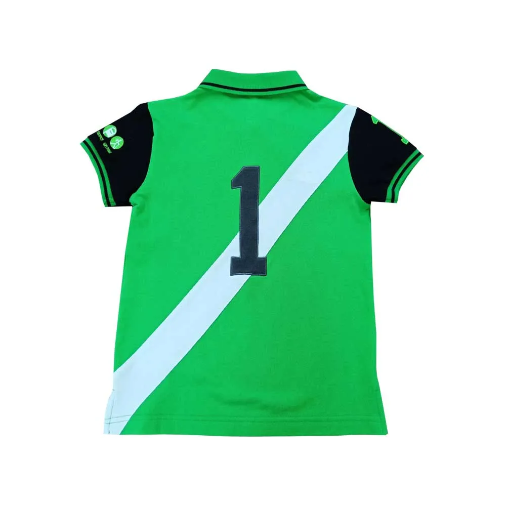 Short sleeves color combination kids cotton polo shirt