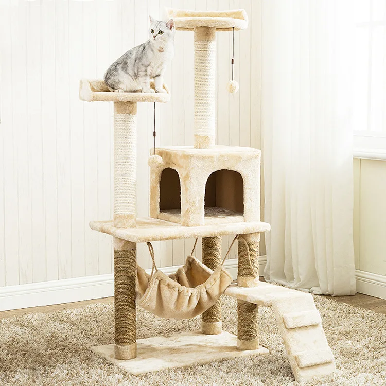 Cute  boom amusing cat scratcher with swing toy wholesale indoor cat furniture