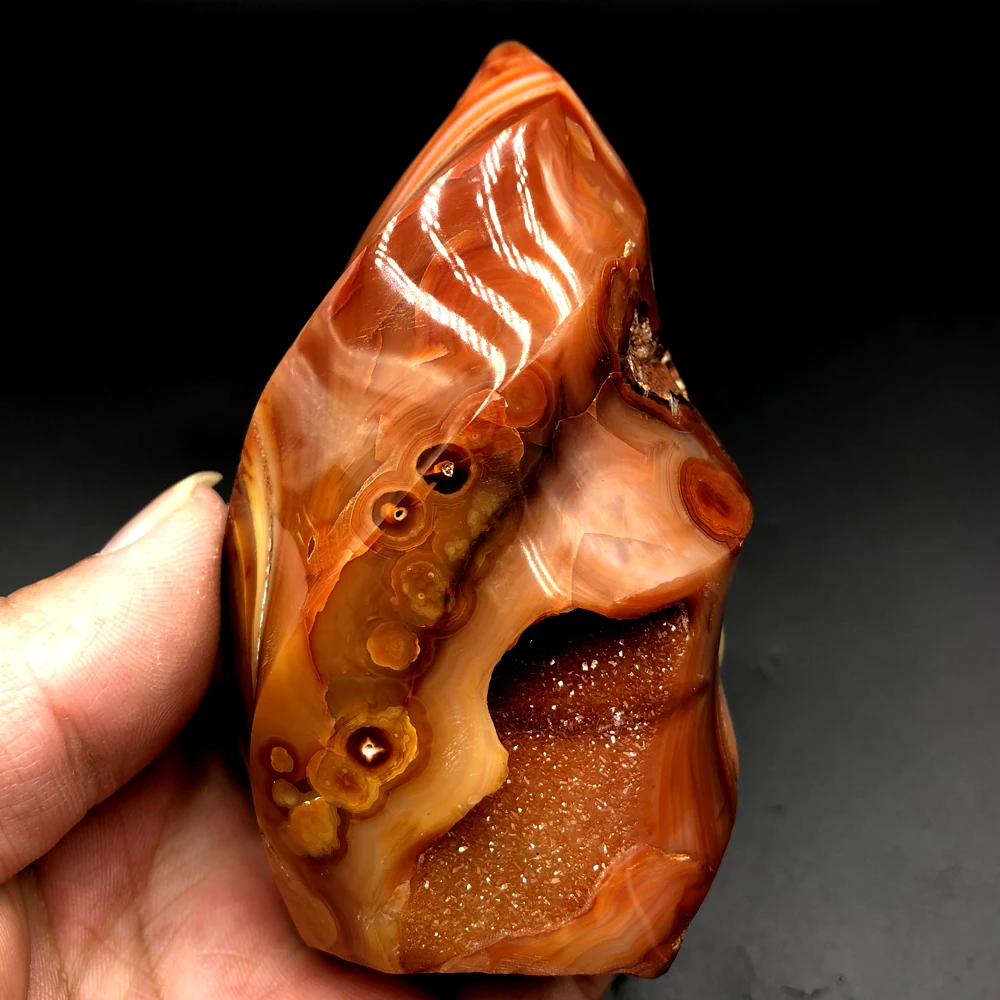 High-Quality/Natural Agate/Carnelian Crystal Torch Flame Freeform Specimen/Special Gift