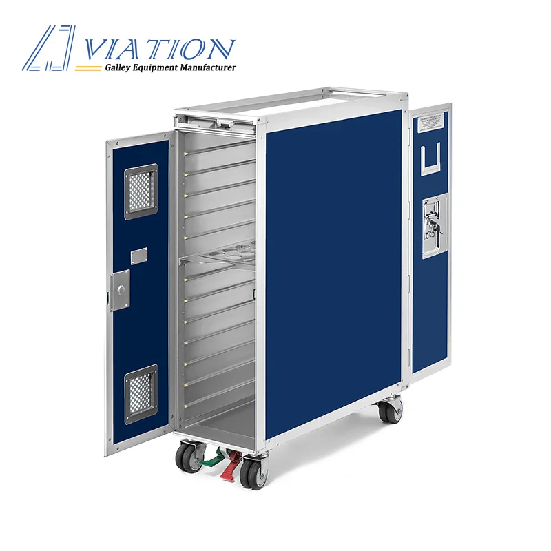 aircraft waste trolley flight meal cart airline galley beverage