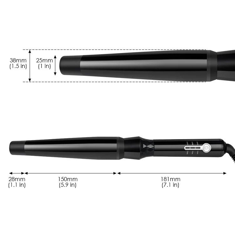 
Super Big Barrel 38mm Hair Curler Professional Tourmaline Ceramic Hair Curling Wand 