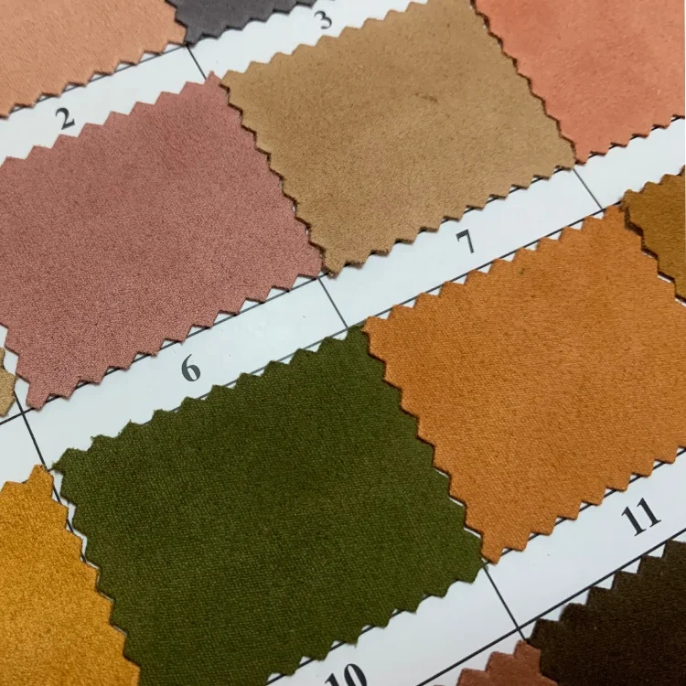 Polyester+spandex elastic double sides velvet flannel suede fabric for bag shoes dress