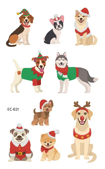 EC 831-860 temporary tattoo sticker for children kids cartoon unicorn christmas gift for boys and girls sticker tattoo