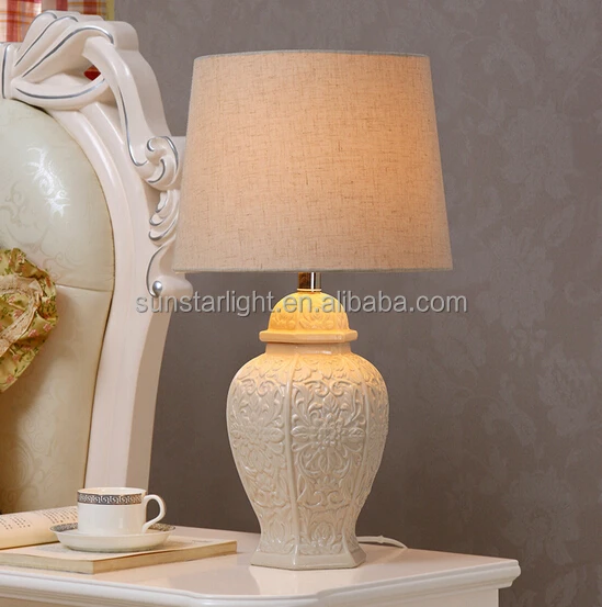 Ceramic Body With Fabric Lampshade Modern Desk Lamp Bedroom Living Room Dining Room Table Lamp