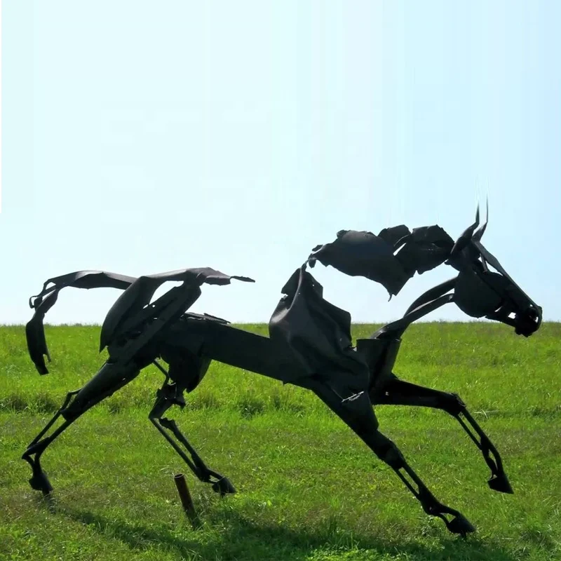 Distinctive Hollow Stainless Steel Horse Metal Sculpture