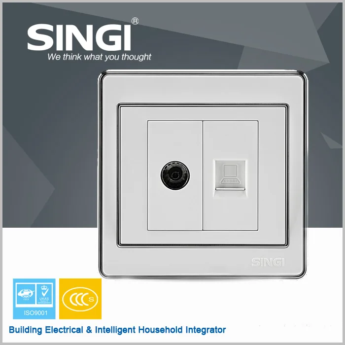 1 банды Спутниковое + телевизор отверстие и полюс телефонной сети компьютер и ТВ гнездо