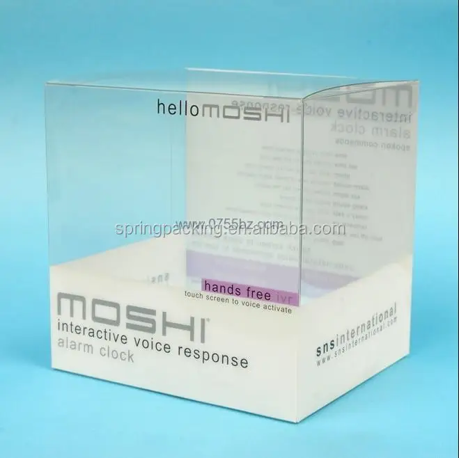 PVC PET material Clear printing plastic folding box blister card paper glue box for toys electronic cosmetic gift packaging