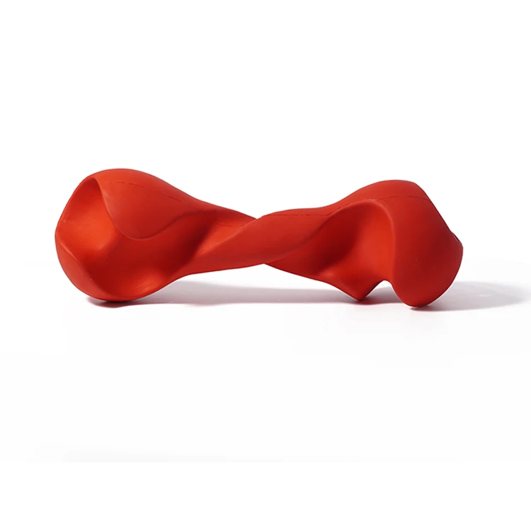 Durable Rubber Aggressive  Pet Toy Dog Chewer Dumbbell Bone