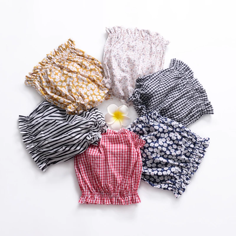 Hot sale new printing floral girls short bloomer baby ruffle shorts