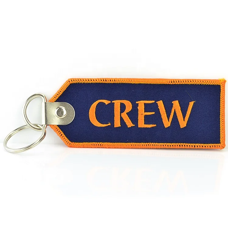 
Personalized Wholesale Custom Fabric Embroidery Patch Key Ring Tag Embroidered Key Chain Keyring Keychain 