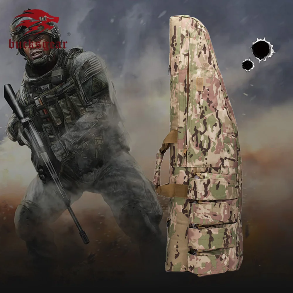 Bucksgear Factory wholesale camouflage waterproof army military gun bag for AR15 AK47 hunting gun bag sling tactical rifle bag