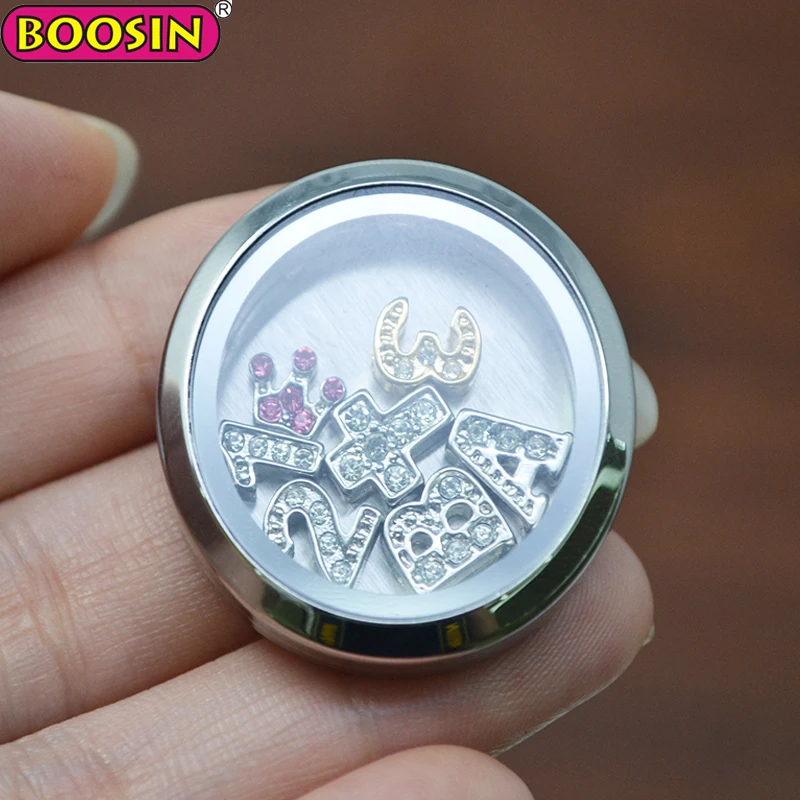 30mm Stainless Steel Custom Charms Silver Locket For Your Phone/Laptop/Notebook Decoration