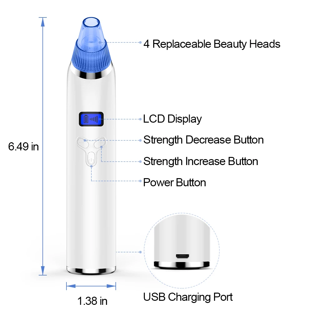 Мужской многофункциональный вакуумный прибор для удаления черных точек на лице для красоты и личной гигиены