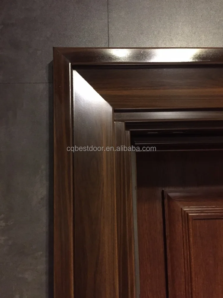 
EN ISO certified galvanized steel 12mm MDF armored entrance door with polyurathane filling 