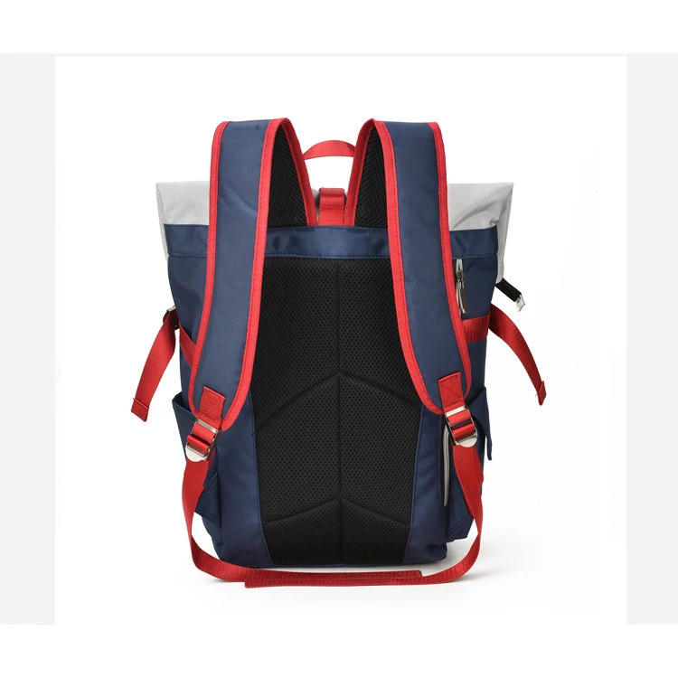 Wholesale Trendy Korean Style Nylon Backpack, Waterproof Roll Top Backpack, Popular High School Student Backpack