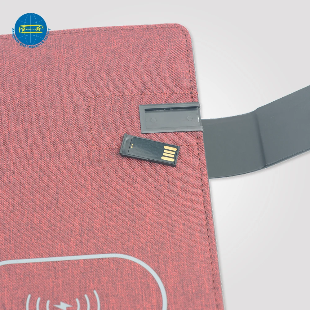 wireless charging a5 size  folder with notebook
