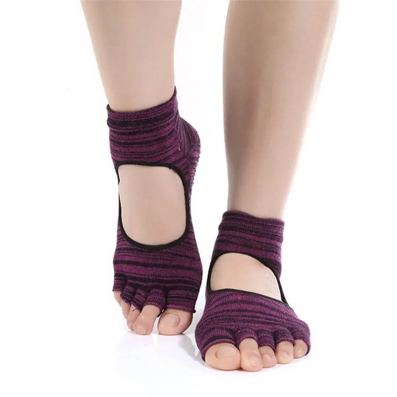 
AGRADECIDO Anti-bacterial Toeless Yoga Socks Non Slip Sock Ready To Ship 