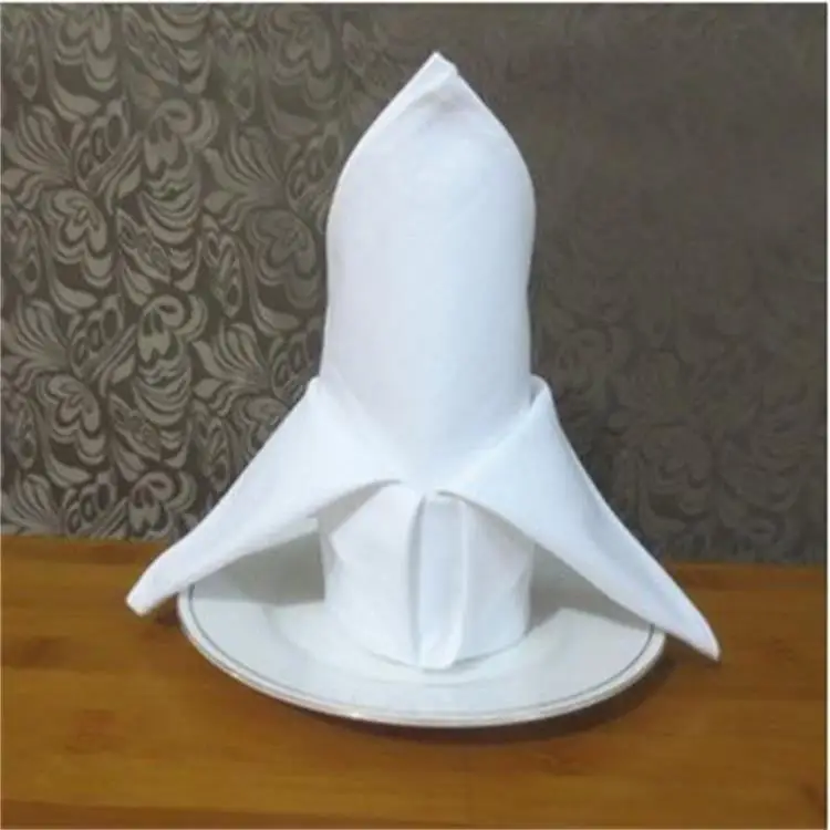 
Satin band white color 220gsm cotton cloth napkins for hotel and restaurant 