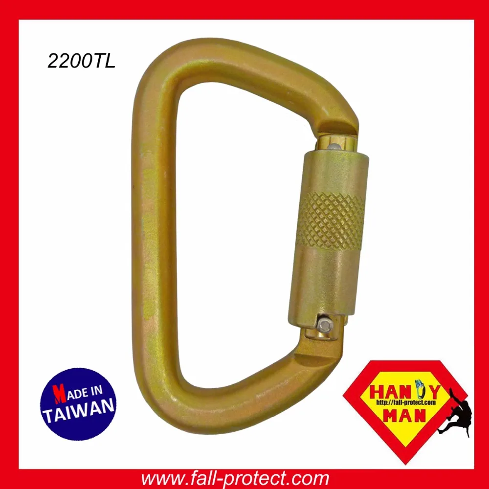 2200SG Square Steel D Screw Gate Opening Cheap Rescue Carabiner