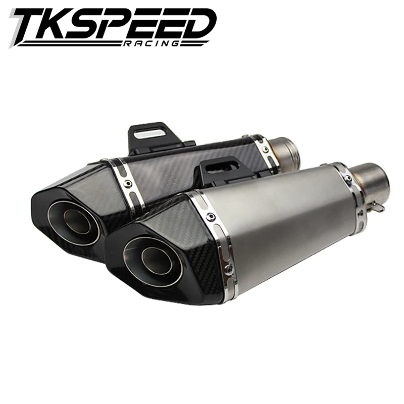 
Universal Motorcycle Rear Carbon Fiber motorcycle Exhaust muffler Fit for Suzuki Gsxr600 750 1000 with sticker 