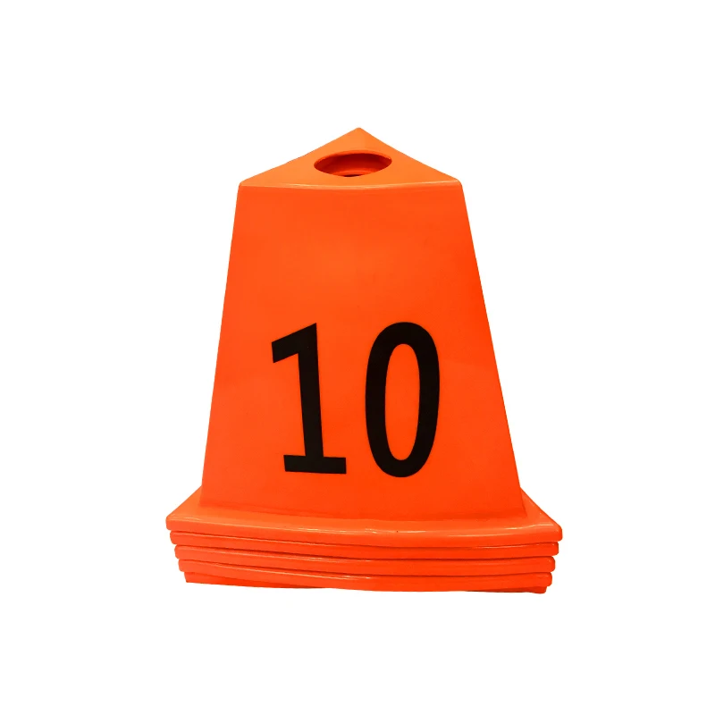 
Dome Cone with Hole for Pole Plastic Triangle Spots Marker Cones with Numbers 