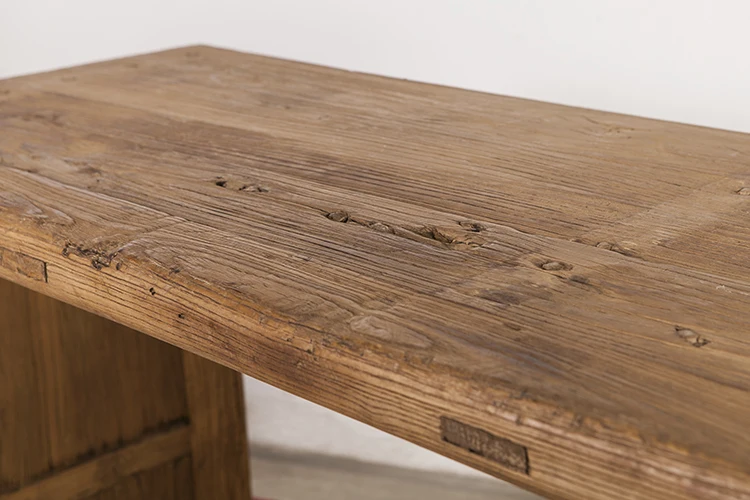 Chinese antique style recycled solid natural elm wooden simple office computer desk