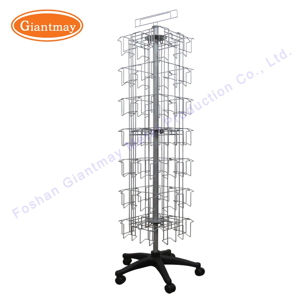 
Floor standing metal rotating postcard holder greeting card display stands 