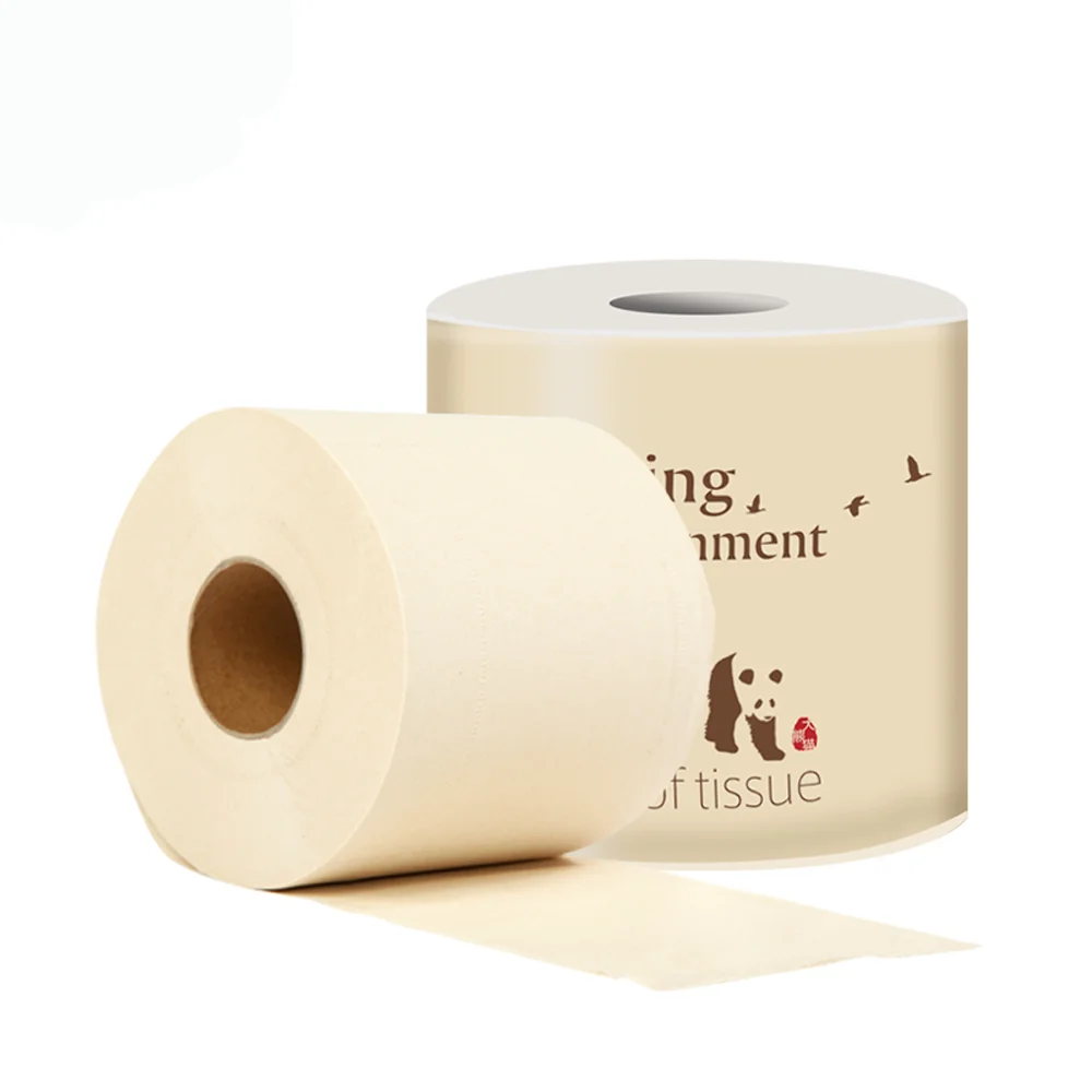 Factory Customized High Quality Toilet Paper Embossed 100 % Virgin Bamboo Pulp 2 ply Toilet Tissue T Roll