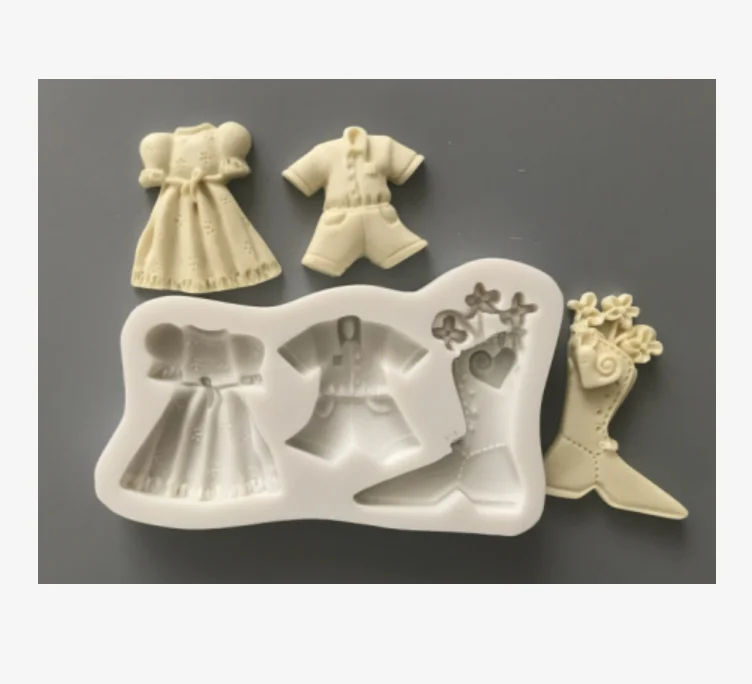 veiner clothes shoe Silicone Mold Sugarcraft DIY Chocolate Baking Tools Cake Fondant tool Decoration