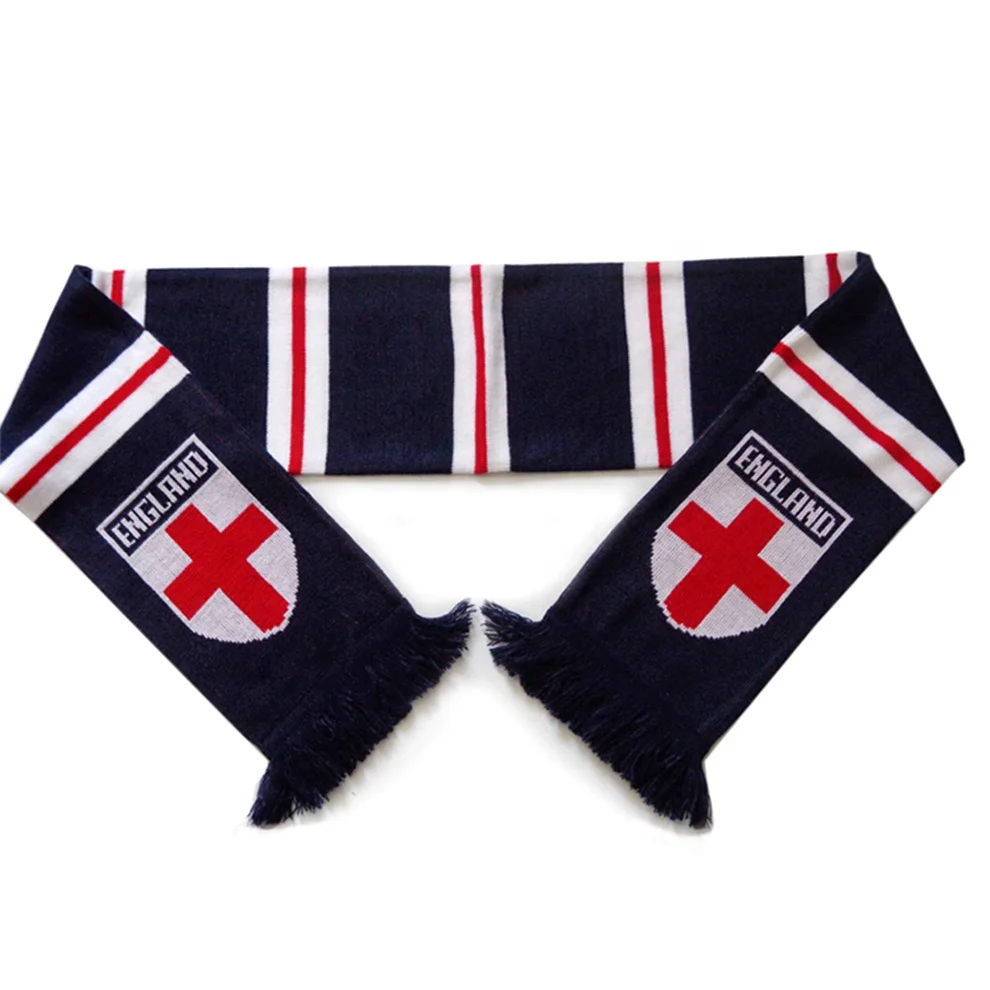 Acrylic Woven Jacquard Knit Printing Sport Knitted Soccer Football Fan Scarf